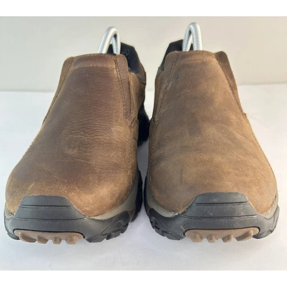 Men's Merrell Moab Adventure Moc Slip-On Hiking Shoe Brown Leather * J91837 8